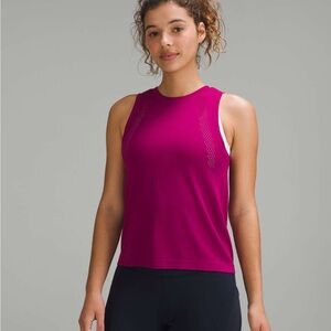 Lululemon Magenta Perforated Training Tank top Size 4